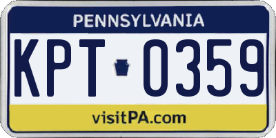 PA license plate KPT0359
