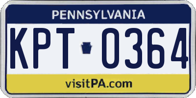 PA license plate KPT0364