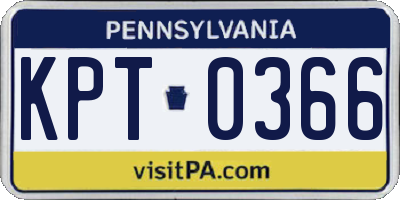 PA license plate KPT0366