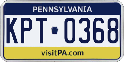 PA license plate KPT0368