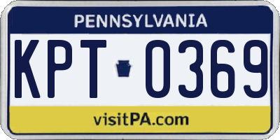 PA license plate KPT0369