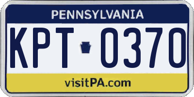 PA license plate KPT0370