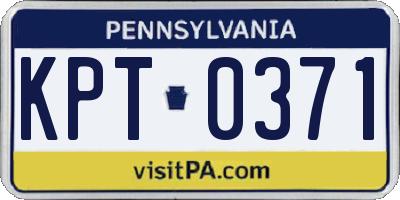 PA license plate KPT0371