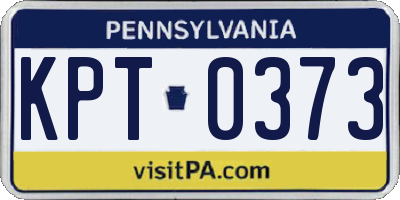 PA license plate KPT0373