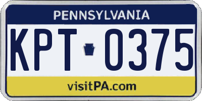 PA license plate KPT0375