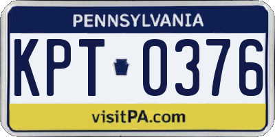 PA license plate KPT0376