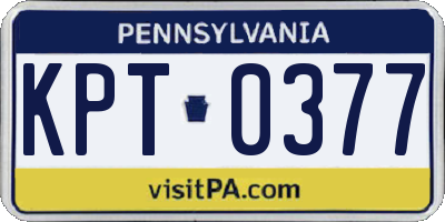 PA license plate KPT0377