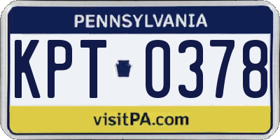 PA license plate KPT0378