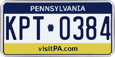 PA license plate KPT0384