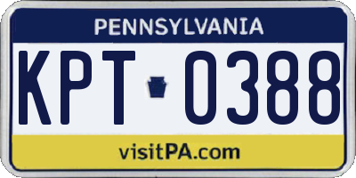 PA license plate KPT0388