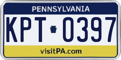 PA license plate KPT0397