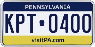 PA license plate KPT0400