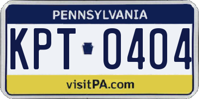 PA license plate KPT0404
