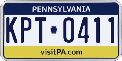 PA license plate KPT0411