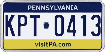 PA license plate KPT0413