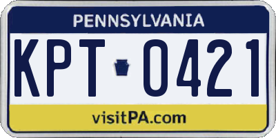 PA license plate KPT0421