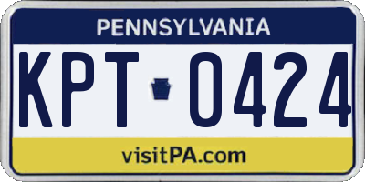 PA license plate KPT0424