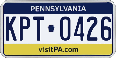 PA license plate KPT0426