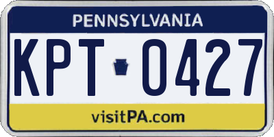 PA license plate KPT0427