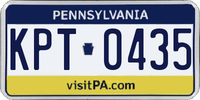 PA license plate KPT0435
