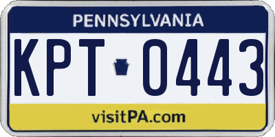 PA license plate KPT0443