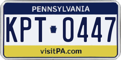 PA license plate KPT0447