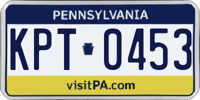 PA license plate KPT0453