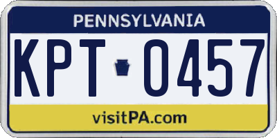 PA license plate KPT0457