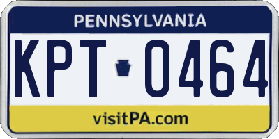 PA license plate KPT0464