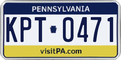PA license plate KPT0471