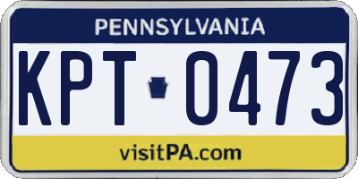PA license plate KPT0473