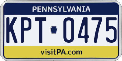 PA license plate KPT0475
