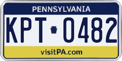 PA license plate KPT0482