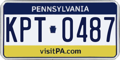 PA license plate KPT0487