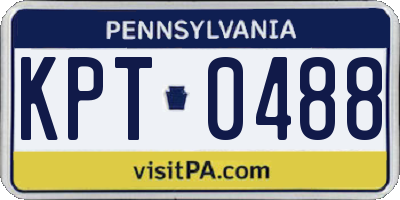 PA license plate KPT0488