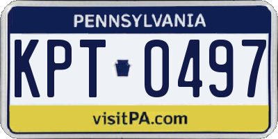 PA license plate KPT0497