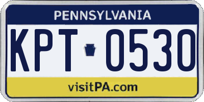 PA license plate KPT0530