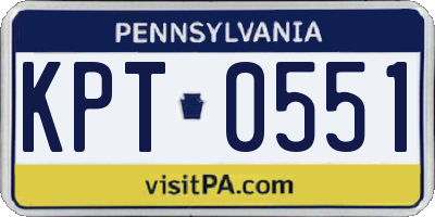 PA license plate KPT0551