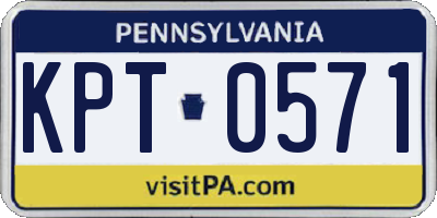 PA license plate KPT0571