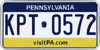 PA license plate KPT0572