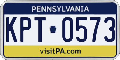 PA license plate KPT0573