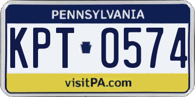 PA license plate KPT0574