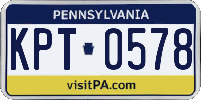 PA license plate KPT0578