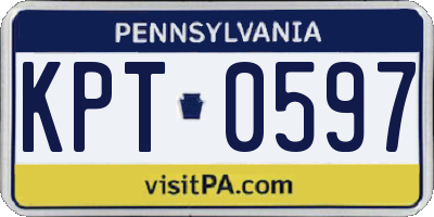 PA license plate KPT0597