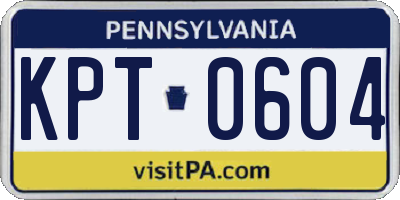 PA license plate KPT0604