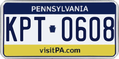PA license plate KPT0608