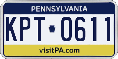 PA license plate KPT0611