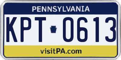 PA license plate KPT0613