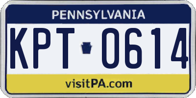 PA license plate KPT0614