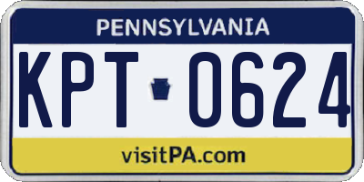 PA license plate KPT0624
